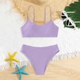 thumbnail image 7 of Yindaity Bathing Suit Girls Girl's 2 Piece Swimsuit Solid Spaghetti Strap Bikini Sets Beach Bathing Suit Swimwear for Teen Girls(Purple,9-10 Years), 7 of 7