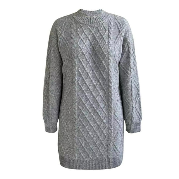 Suéter Simply Basic Para mujer, talla M con Cuello Alto Gris