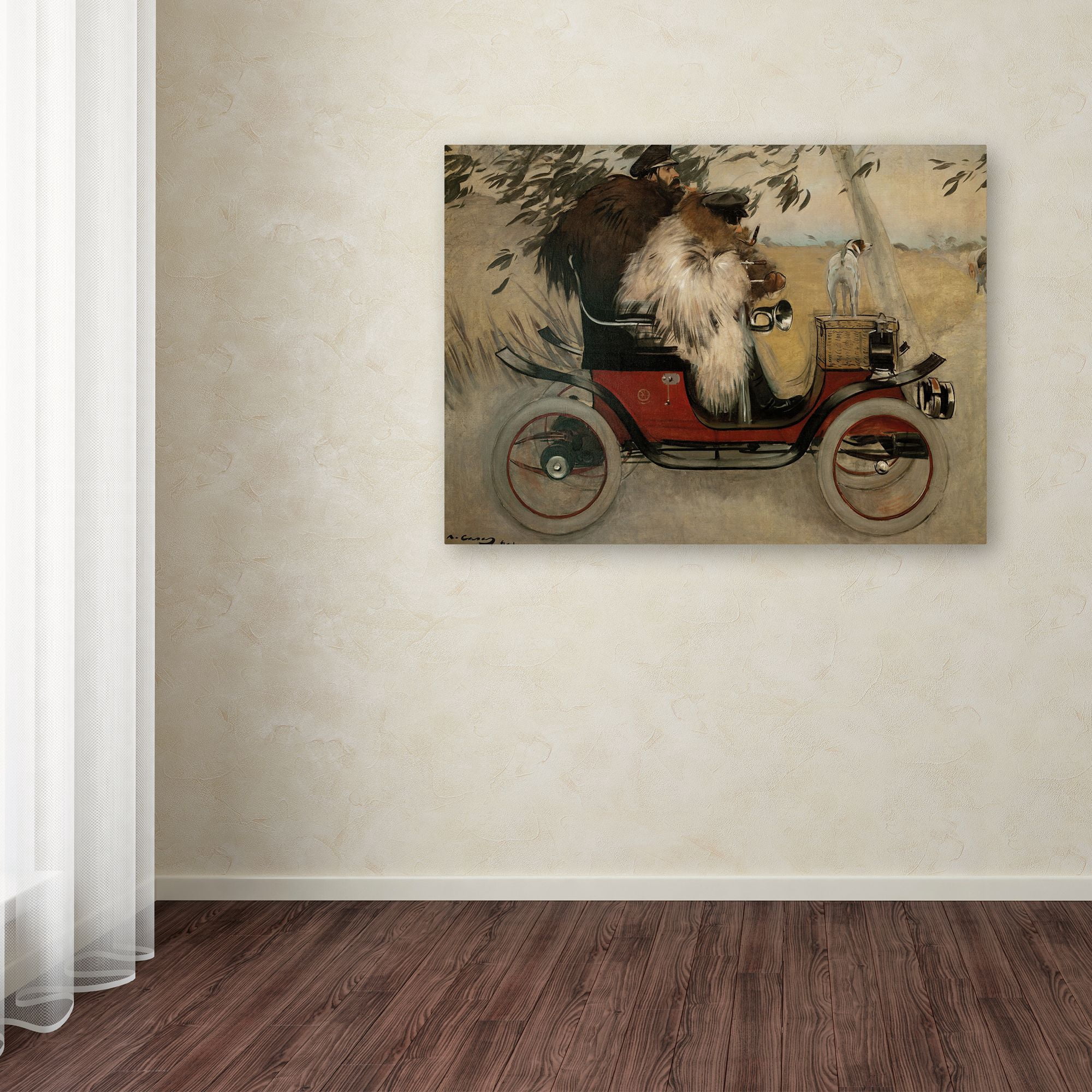 Trademark Fine Art 'Ramon Casas In An Automobile' Canvas Art by Ramon Casas