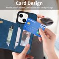 thumbnail image 5 of SaniMore for iPhone 15 PU Leather Case RFID Blocking, Back Magnetic Button Flip Wallet Cover Built-in Card Slot & Multi-Angle Kickstand Ultra-Thin Full Body Protective Shell, Blue, 5 of 6