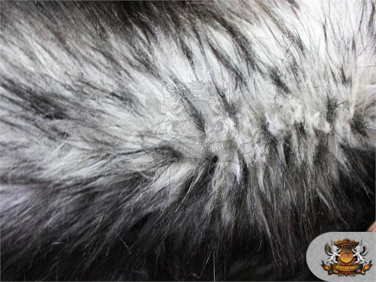 Faux Fur Long Pile ALASKAN HUSKIES Grey Fabric / 58" Wide / Sold by the yard