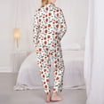 thumbnail image 3 of Bingfone Womens Pajama Sets Strawberries Print,Long Sleeve Loungewear Pajamas Set-Medium, 3 of 8