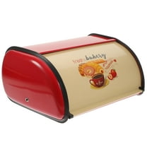 NICEXMAS Red Bread Storage Bin for Kitchen Countertop Metal Organizer