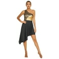 thumbnail image 3 of Rswnyirn Women Sleeveless Praise Dancewear One Shoulder Praise Liturgical Worship Dance Tunic Overlay Black M, 3 of 5