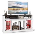 thumbnail image 1 of Gymax TV Stand w/LED Lights & Remote Control Storage Cabinets & Adjustable Shelves White, 1 of 10