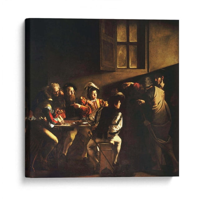 Cuadro decorativo - La vocación de San Mateo, Caravaggio 70x70 Canvas Lab Arte clásico, Barroco (Periodo artístico), Religión y espiritualidad,