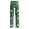 thumbnail image 3 of Womens Christmas Pajamas Cute Print Wide Leg Pj Pants Christmas Elastic Waist Drawstring Casual Cozy Soft Sleepwear Pjs, 3 of 4