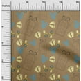 thumbnail image 1 of oneOone Cotton Poplin Light Brown Fabric Clothes|Footprint & Baby Feeder Kids Sewing Material Print Fabric By The Yard 56 Inch Wide, 1 of 4