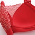 thumbnail image 6 of Ashirexll Push up Bras for Women, Lace Bras for Women, Solid Color Wireless Thin Hollow Out Soft Breathable Sexy Bras Red G L, 6 of 7