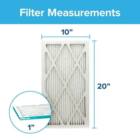 Filtrete by 3M, 10x20x1, MERV 11, Allergen Reduction HVAC Furnace Air Filter, Captures Pet Dander and Pollen, 1200 MPR, 1 Filter