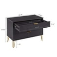 thumbnail image 3 of DUMBO Modern Engineered Wood Dresser with 3-Drawers in Black, 3 of 11