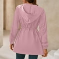 thumbnail image 5 of Women Jackets Spring Fall Windbreaker Hooded Outdoor Softshell Jacket Zip Up Lightweight Raincoat Sports Pink M, 5 of 6