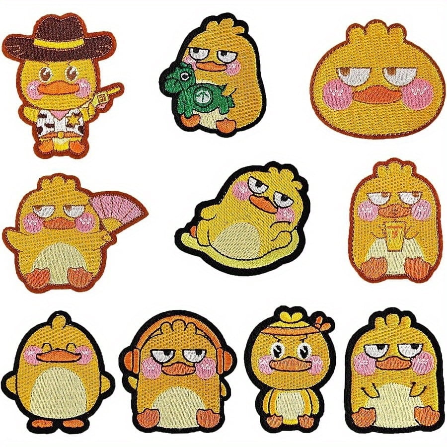 Random 1 yellow duck patch set - cut-out appliques, suitable for jackets, jeans, hats, backpacks and socks decoration