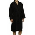 thumbnail image 1 of Superior Coton Égyptien Unisexe Coton Éponge Bain Robe Black Large, 1 of 1