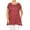 Mpol Burgundy, variant on Women's Plus Size trendy style casual Polka Dot short sleeve side pocket tunic top.