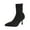 Black, variant on Womens Knit Ankle Boots Pointed Toe Kitten Heels Booties Winter Stiletto Mid Heel Sock Boots Shoes