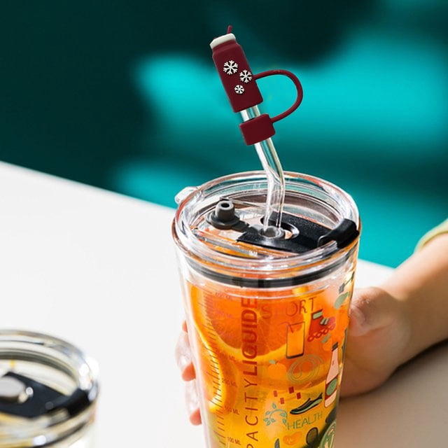 Straw Accessory Set Silicone Cap Covers for 20–40 Oz Cups Toppers for 10mm Compatible with 40 Oz Tumblers with Handle Leakproof Straw Caps for Hydration