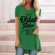 thumbnail image 2 of Mujeres moda Casual impresión camisas manga corta suelta Tee Tops túnica blusa Fridja ghk181, 2 of 4