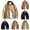 Khaki, variant on Men's Bomber Flight Jacket Lapel Collar Slim Fit Fitted Pockets Cotton Solid Color Long Sleeve Full Zip Up Casual Classic Aviator Work Coat Outerwear