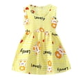 thumbnail image 3 of Zanarzt Toddler Dresses Summer Dress Toddler Baby Girls Sleeveless Floral Flower Beach Princess Dress Clothes Yellow,4-5 Years, 3 of 4