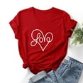 thumbnail image 4 of GaThRRgYP Tops for Women Trendy,Womens Tops Summer and Spring,Women Short Sleeves Heart-shaped Print Casual Tops Blouse T-shirt, 4 of 8