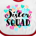 thumbnail image 4 of Inktastic Sister Squad Hearts Girls Baby Bib, 4 of 4
