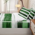 thumbnail image 5 of Homewish Vintage Green Zipper Queen Comforter Set with Fitted Sheet and 2 Pillowcases,Retro Abstract Artwork Zipper Bedding Set,Reversible,4pcs, 5 of 8