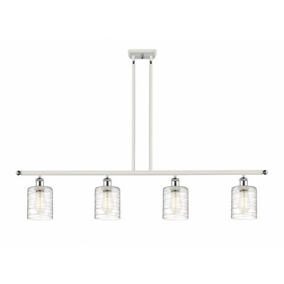 516-4I-WPC-G1113-LED-Innovations Lighting-Cobbleskill - 4 Light Island In Art Nouveau Style-10 Inches Tall and 48 Inches Wide White/Polished Chrome