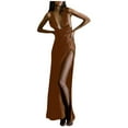 thumbnail image 2 of Fankiway Robe Sexy Unie pour Femmes Dos Creux Longue Robe de Plage Grande Taille, 2 of 9