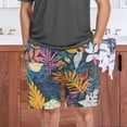 thumbnail image 7 of Men’s Sleep Shorts Relaxed Fit Lounge Pants with Pockets Mens Pajama Loungewear Home Wear Comfort Colorful Various Leaves Small, 7 of 7