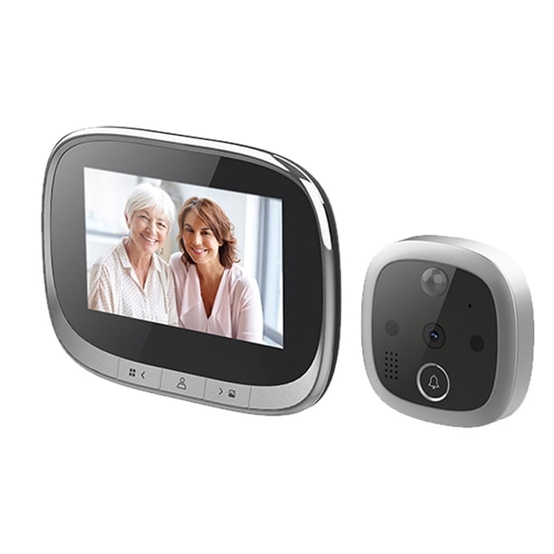 Matsuzay Visor de timbre de mirilla Digital LCD electrónico de 4,3 pulgadas, visor de cámara Visual de 32G, de registro, detección de Cámaras de vigilancia