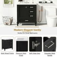 thumbnail image 6 of Duxelifin 30" Bathroom Vanity with Sink, Modern bathroom sink cabinet with Soft-Close storage Drawers, Freestanding Vanity with Ceramic Top (Black), 6 of 14