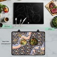 thumbnail image 5 of Renewold Ceramic Glass Stove Top Cover Stove Mat Stove Burner Cover Multipurpose Rubber Desk Saver Pad Washer Dryer Top Cover Range Cover for Counter Top, Butterfly Hippie Flower Violet, 5 of 7