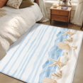 thumbnail image 5 of Summer Beach Seashell Washable Area Rugs 4'x6', Ocean Watercolor Sea Shell Starfish Stripe Wave Low Pile Throw Living Room Rug Non-Slip Sturdy Edge Binding Carpet for Indoor Entryway Bedside Kitchen, 5 of 9