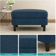 thumbnail image 2 of Mecor Ottoman Footrest 30 Inches, Fabric Bench Couch Furniture, Wooden Legs, Rectangular Ottoman, Footstool for the Living Room, Entryway, Bedroom, Contemporary ( Blue ), 2 of 3