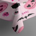 thumbnail image 3 of Halloween Pink Spooky Hearts and Ghosts Rectangle Tablecloth 60"x84",Waterproof Polyester Rectangle Table Cloth, Wipeable Spillproof Polyester Tablecloth for Dining, Camping, Indoor and Outdoor, 3 of 5
