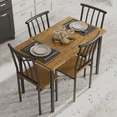 thumbnail image 2 of Dining Table Set for 4, Farmhouse Kitchen Table with Storage Rack and 4 Chairs, 5-Piece Modern Square Kitchen Table Set, Dining Room Table Set for Small Space, Apartment, Rustic Brown, 2 of 9