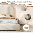 thumbnail image 5 of Amerlife Full Size Cloud Bed Frame, 7.1" Thick Curved Headboard, Modern Upholstered Platform Bed, Easy Assembly, Chenille Cream, 5 of 9