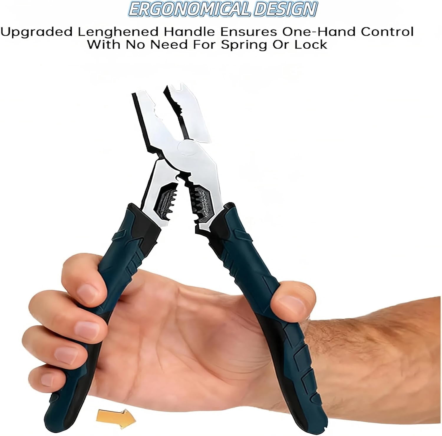 Industrial-Grade Multi-function Cutting Pliers, 9-in-1 Heavy-Duty Compound Action Wire Cutters,Heavy-Duty MultiFunctional Plier Nail Puller/Wire Cutter/Stripper/Crimper for Electricians and Homes (Q)