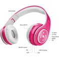 thumbnail image 3 of Casque Bluetooth pour Enfants, Casque Sans Fil pour Filles avec Microphone, Volume Limité, Pliable, Compatible avec Téléphone Intelligent/pc/tv/tablettes (Rose Rouge), 3 of 7