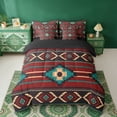 thumbnail image 2 of Erosebridal Bohemian Aztec Twin Bedding Sets, Red Teal Brown Bedding Comforter Set, Black Reversible 7 Pieces, 2 of 6