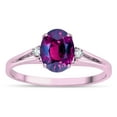 thumbnail image 3 of Star K � Oval 8x6 Genuine Rhodolite Split Shank Three Stone Engagement Promise Ring, 3 of 9