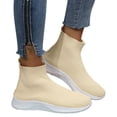 thumbnail image 4 of NOKIO Socks Sneakers for Women Comfortable Knit Ankle B𝗈𝗈𝑡𝑠 S𝗅ip On Walking Shoes Lightweight Tennis Running Shoes High Top Sneaker with Soft Sole for Summer and Autumn, 4 of 9