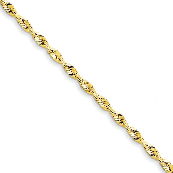 14k 4mm Diamond-Cut Extra-Light Rope Chain