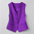 thumbnail image 2 of Norvella Womens Tailored Vest Tops V Neck Sleeveless Button Down Slim Fit Business Casual Dressy Office Suit Waistcoats, 2 of 3