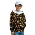 thumbnail image 2 of FKELYI Hooded Sweatshirt for Kids Retro Flower Mushroom Butterfly Print Fleece Lining Hoodies with Pockets Boys Girls Fall Winter Top Jacket, S, 2 of 7