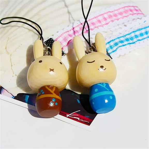 C019-BRBL Kimono Rabbit 3 - Cell Phone Charm Strap  Camera Charm Strap & Handbags Charms