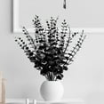 thumbnail image 5 of 40 Pcs Black Eucalyptus Stems - Artificial Eucalyptus Branches Long Stems with Leaves - 16 inch Black Artificial Flowers Faux Plants for Vase Halloween Decor Home Wedding Bouquet, 5 of 6