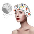 thumbnail image 5 of Geometric retro Shower Cap, Reusable Bath Hair Hat for all Hair Lengths Hair Cover with Elastic Band Double Waterproof Layers Bathing Hat, 5 of 5