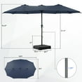 thumbnail image 2 of Autlaycil 15 ft Rectangle Patio Umbrella with Umbrella Base, Crank, Outdoor Market Umbrella (Navy Blue), 2 of 7